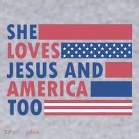 She Loves Jesus And America Too Retro Women's Sweatshirt thumb 2