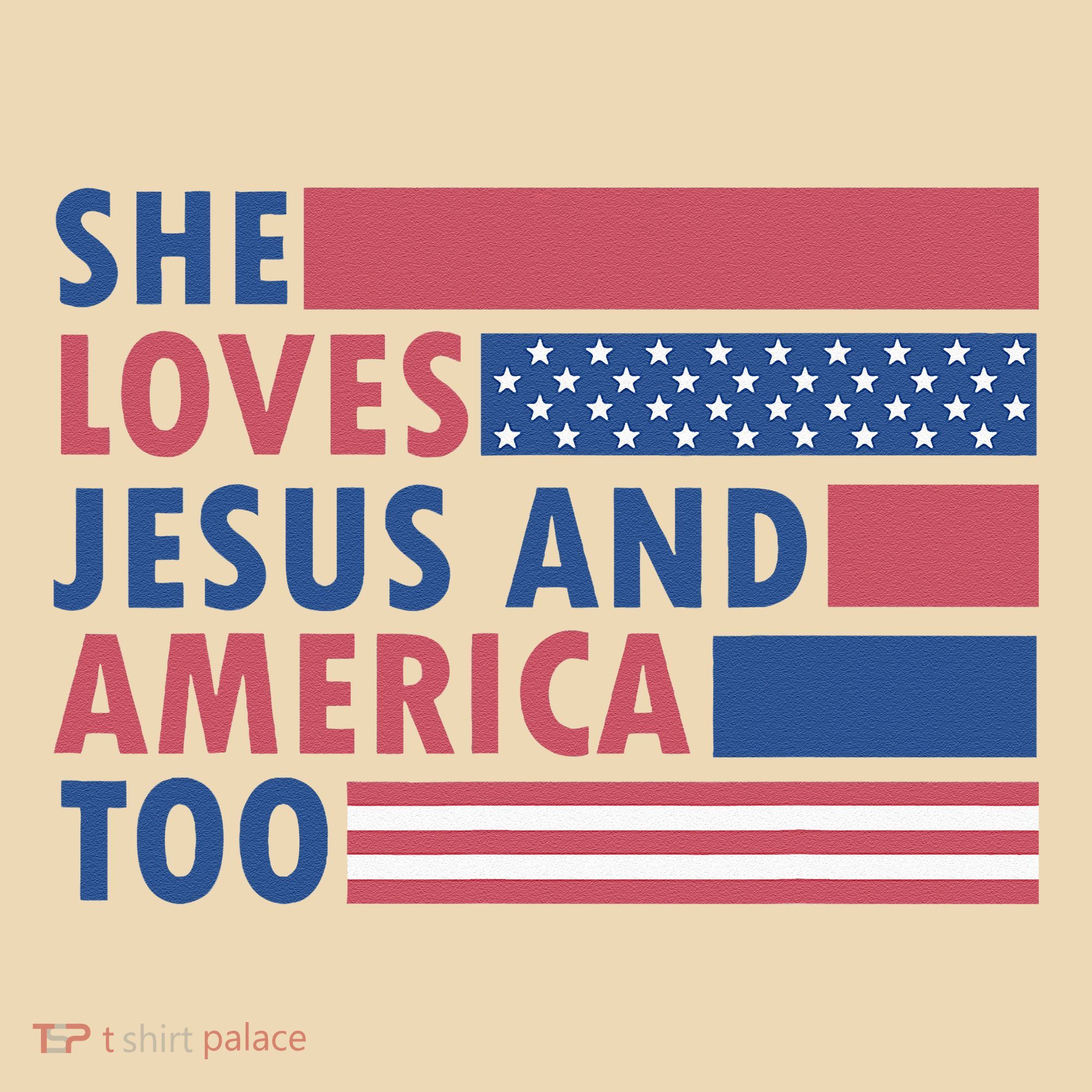 She Loves Jesus And America Too Retro Tote Bag