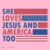 She Loves Jesus And America Too Retro Coaster thumb 2