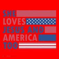 She Loves Jesus And America Too Retro Santa Hat thumb 1