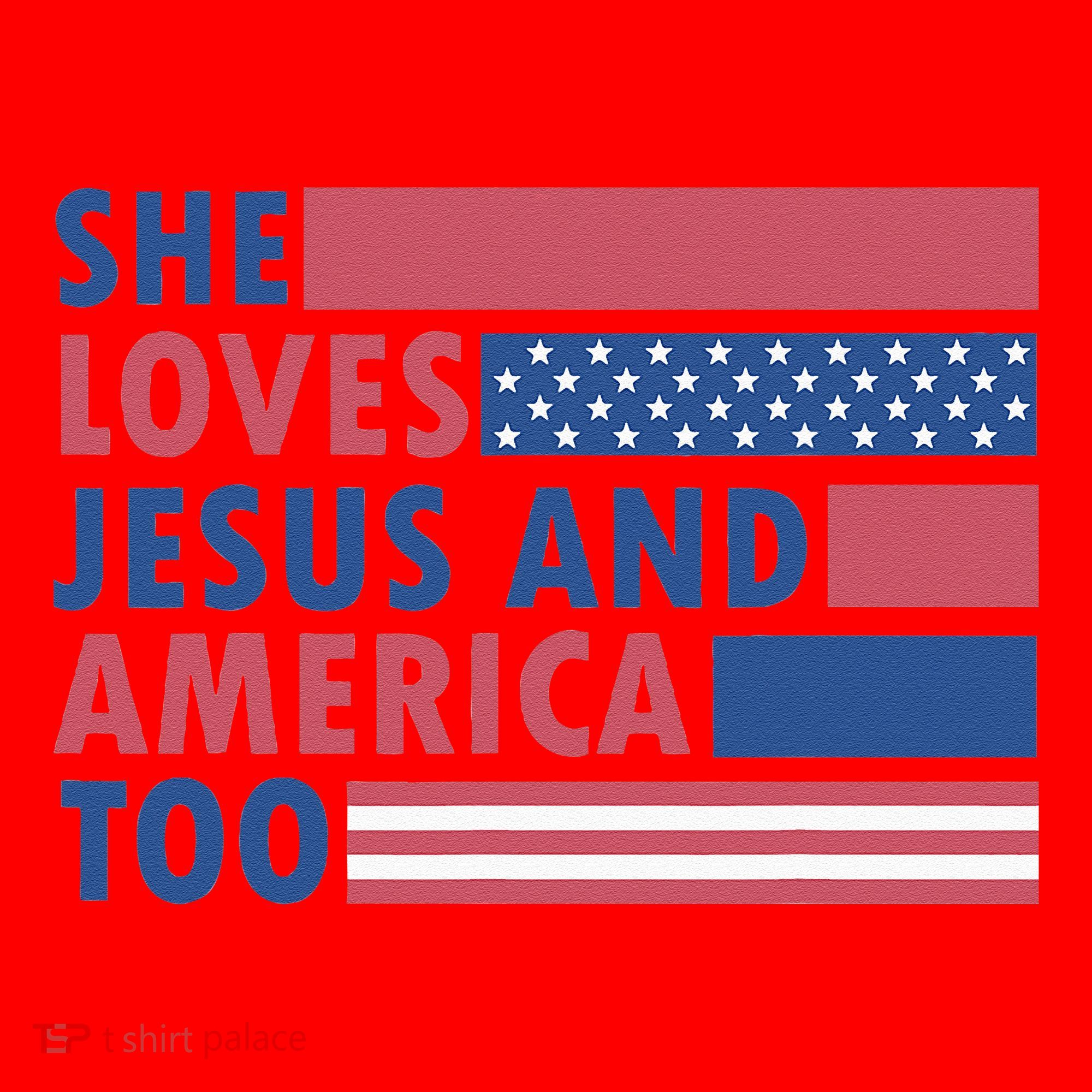 She Loves Jesus And America Too Retro Santa Hat
