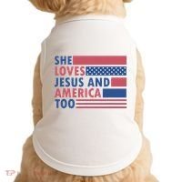 She Loves Jesus And America Too Retro Doggie Tank thumb 0