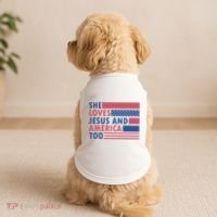 She Loves Jesus And America Too Retro Doggie Tank thumb 2