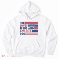 She Loves Jesus And America Too Retro Hoodie thumb 0