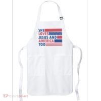 She Loves Jesus And America Too Retro Apron thumb 0