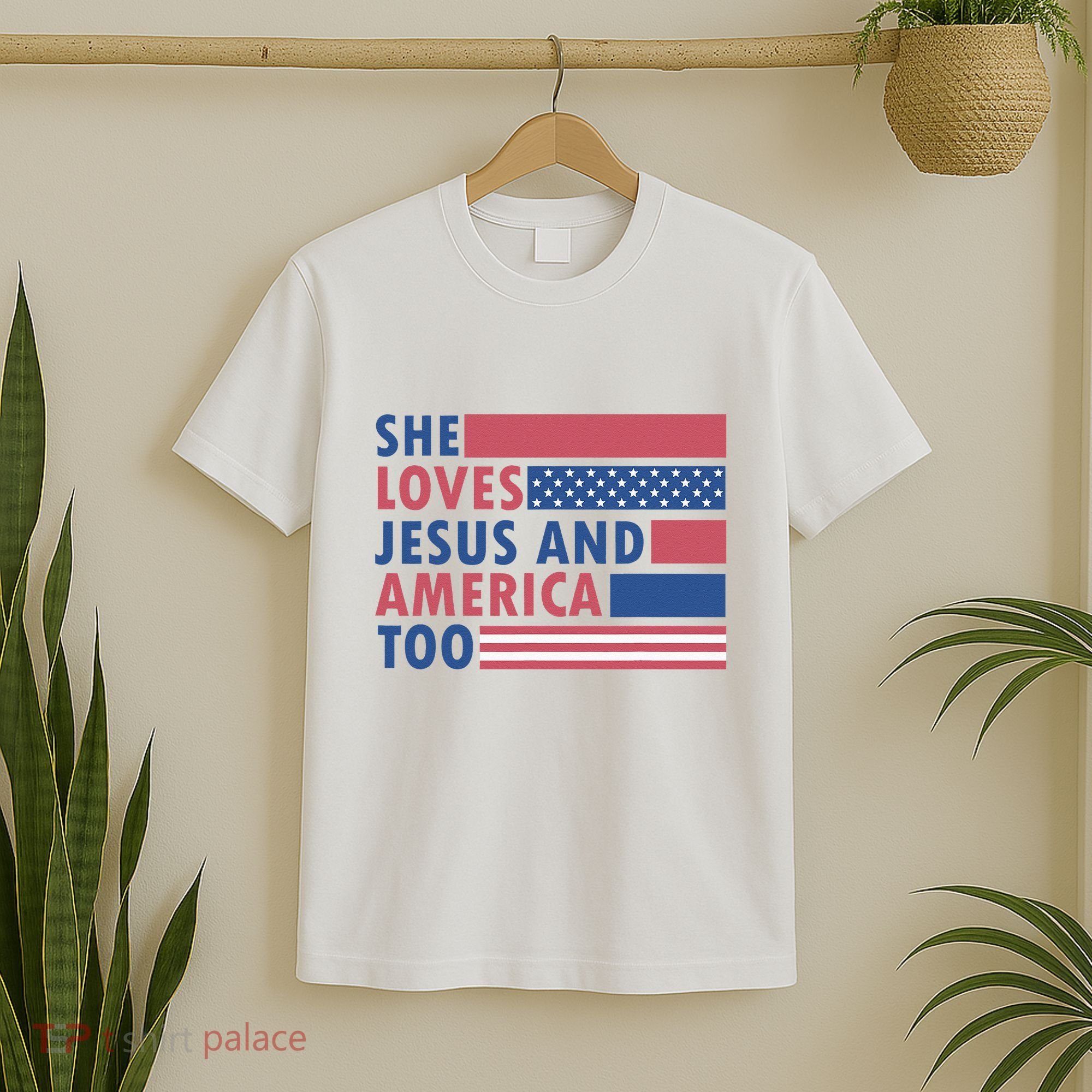 She Loves Jesus And America Too Retro T-Shirt