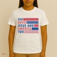 She Loves Jesus And America Too Retro T-Shirt thumb 4