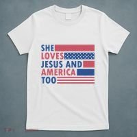 She Loves Jesus And America Too Retro T-Shirt thumb 5
