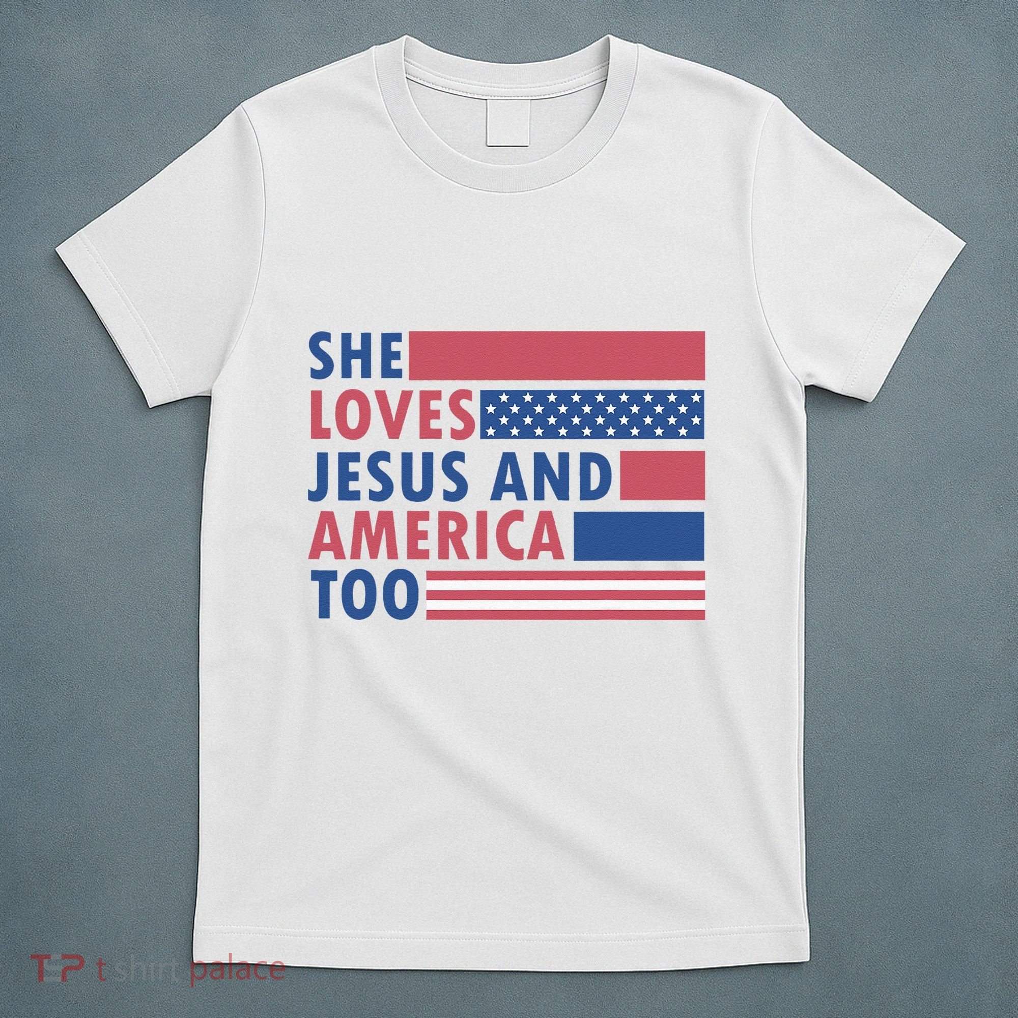She Loves Jesus And America Too Retro T-Shirt