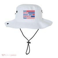 She Loves Jesus And America Too Retro Bucket Hat thumb 0