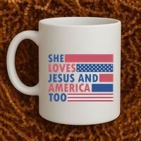 She Loves Jesus And America Too Retro Coffee Mug thumb 2