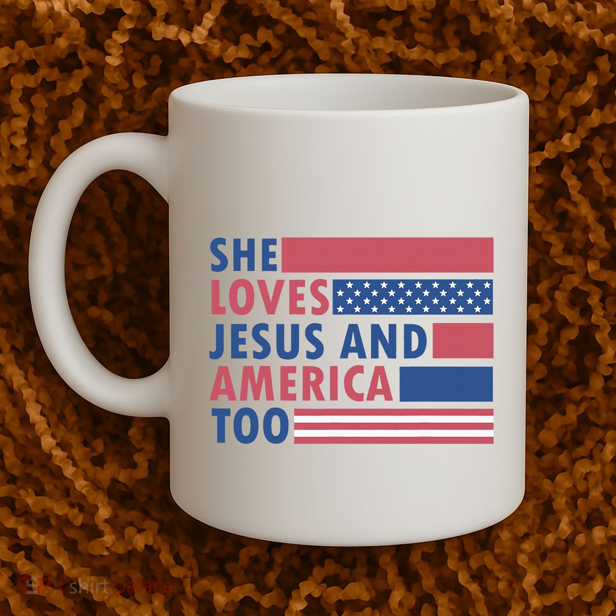 She Loves Jesus And America Too Retro Coffee Mug