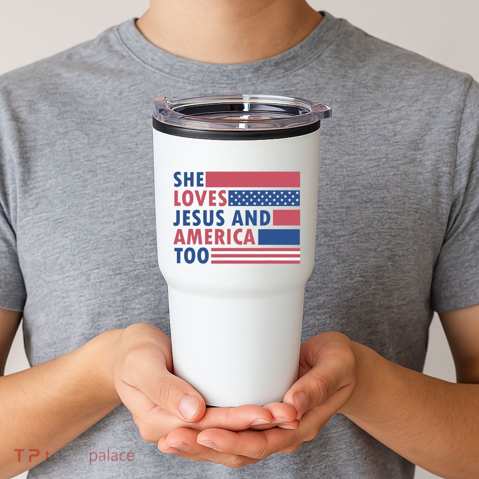 She Loves Jesus And America Too Retro Tumbler