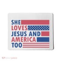 She Loves Jesus And America Too Retro Mousepad thumb 0