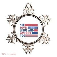 She Loves Jesus And America Too Retro Ornament thumb 0