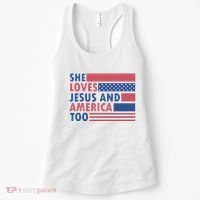 She Loves Jesus And America Too Retro Women's Tank Top thumb 0