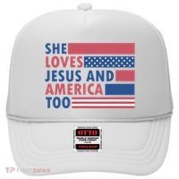 She Loves Jesus And America Too Retro Hat thumb 0
