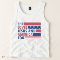 She Loves Jesus And America Too Retro Tank Top thumb 2