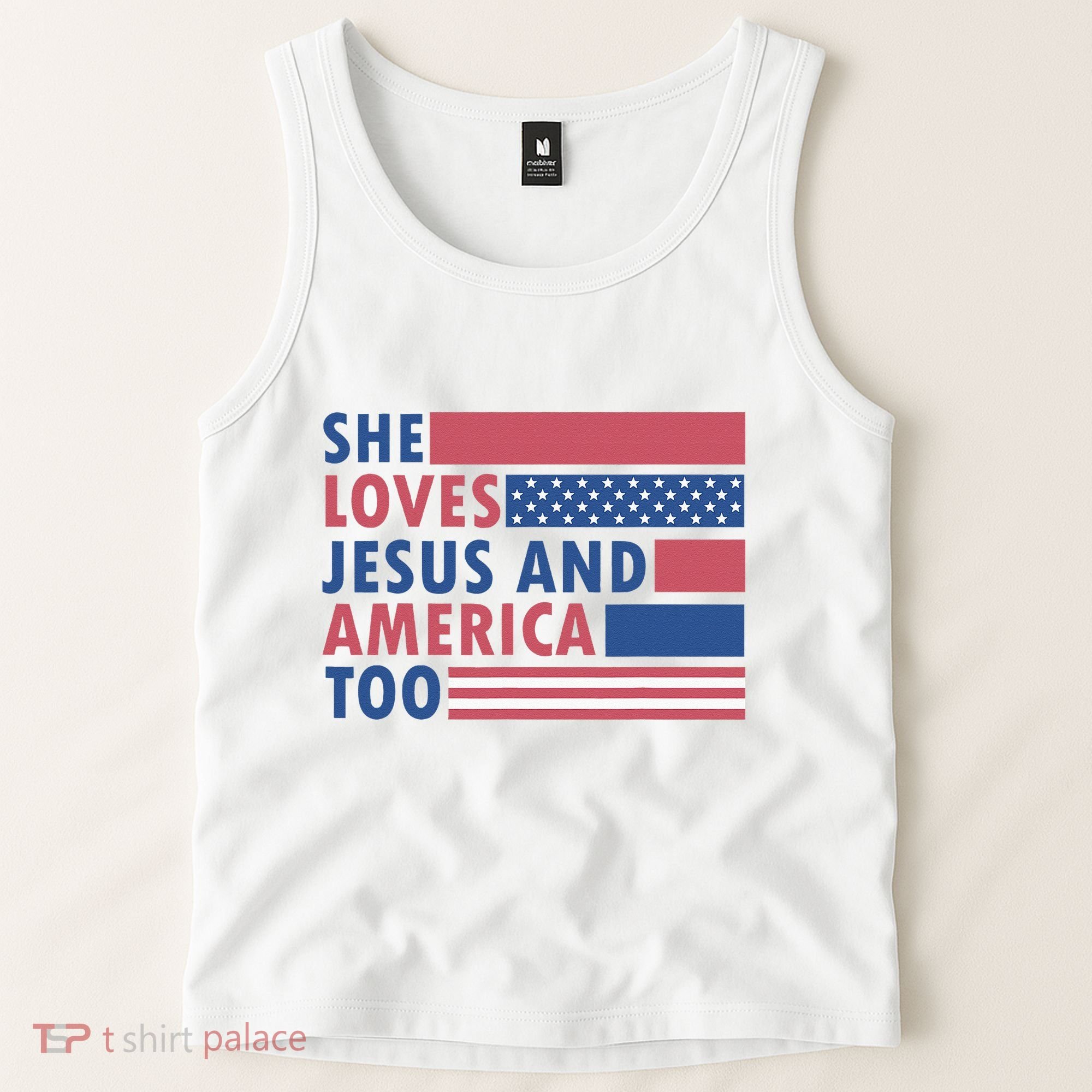 She Loves Jesus And America Too Retro Tank Top