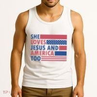 She Loves Jesus And America Too Retro Tank Top thumb 3