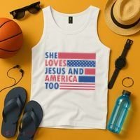 She Loves Jesus And America Too Retro Tank Top thumb 4