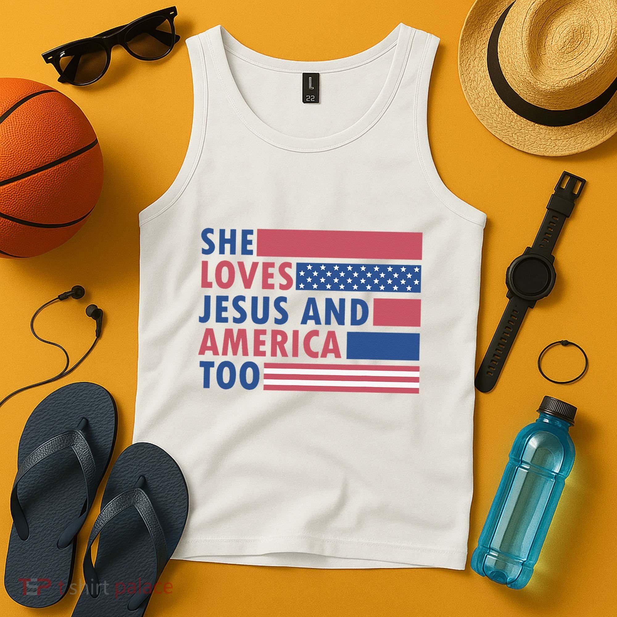 She Loves Jesus And America Too Retro Tank Top