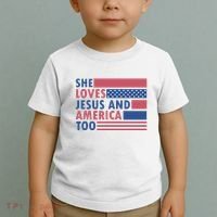She Loves Jesus And America Too Retro Toddler T-Shirt thumb 2