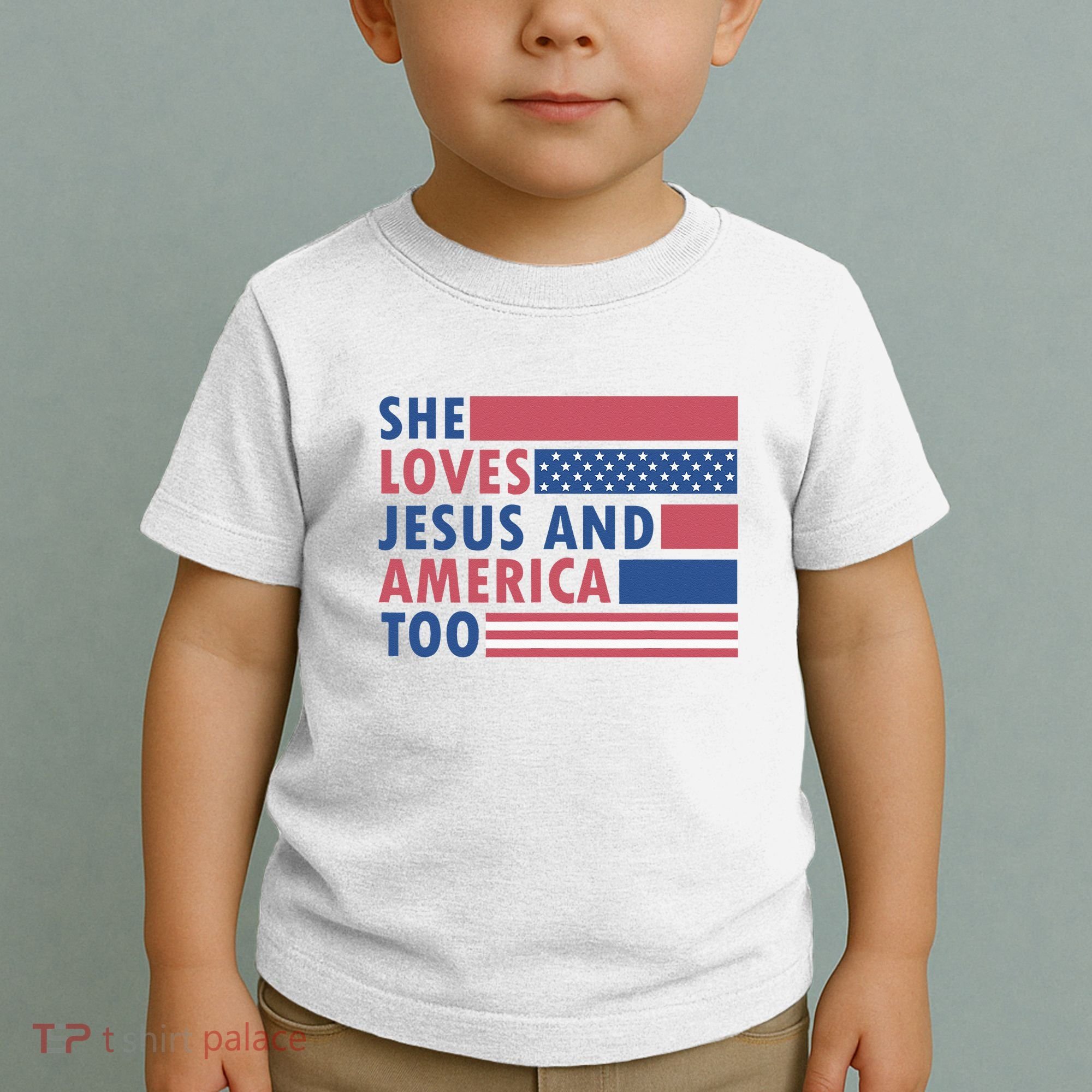 She Loves Jesus And America Too Retro Toddler T-Shirt