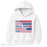 She Loves Jesus And America Too Retro Kids Hoodie thumb 0