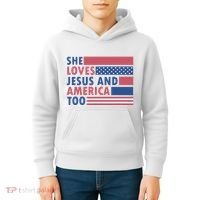 She Loves Jesus And America Too Retro Kids Hoodie thumb 4
