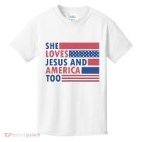 She Loves Jesus And America Too Retro Kids T-Shirt thumb 0