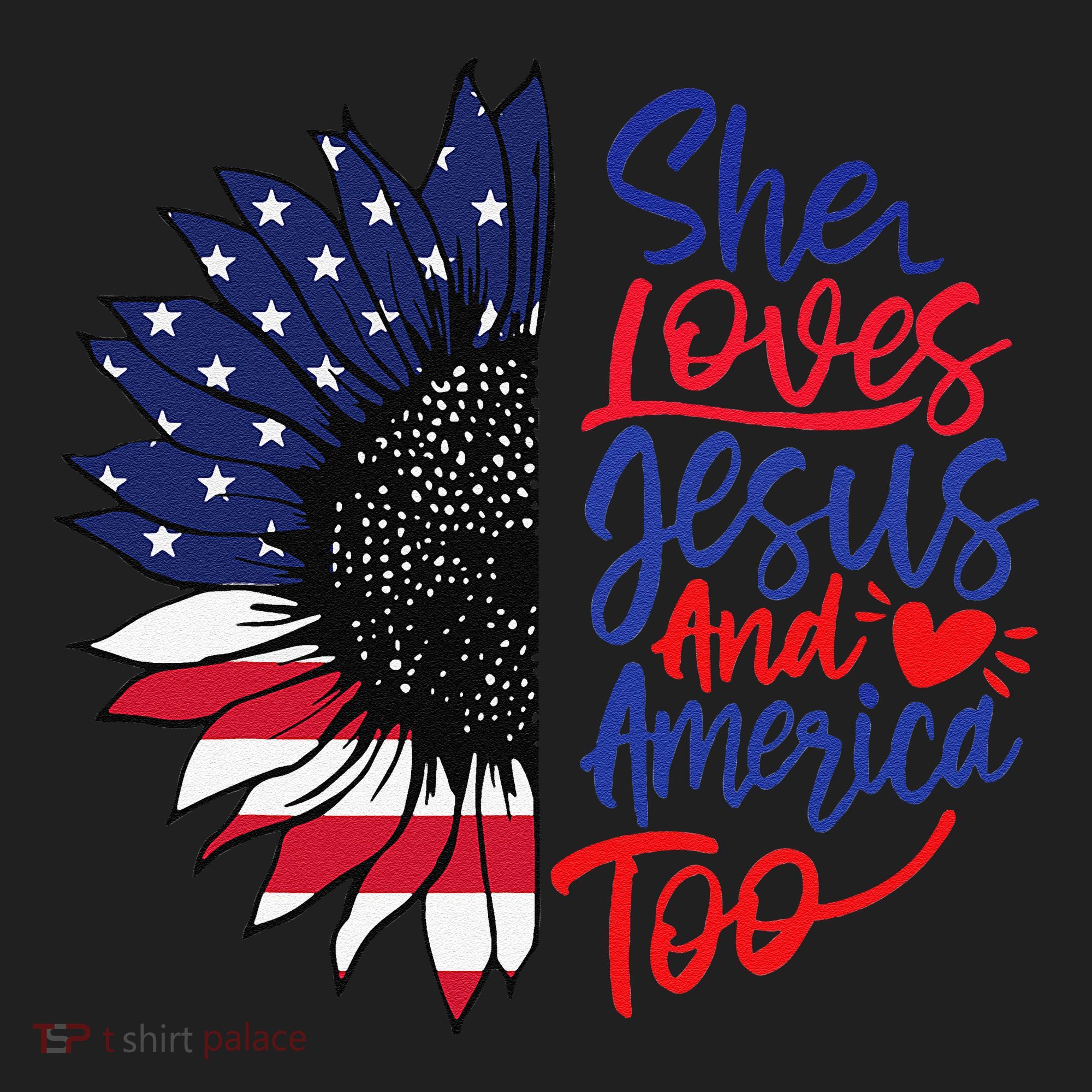 She Loves Jesus And America Too Women's Sweatshirt