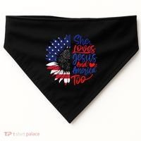 She Loves Jesus And America Too USA-Made Doggie Bandana thumb 0