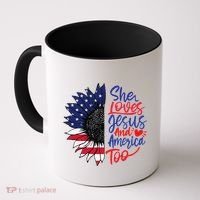She Loves Jesus And America Too Coffee Mug thumb 0