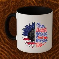 She Loves Jesus And America Too Coffee Mug thumb 2