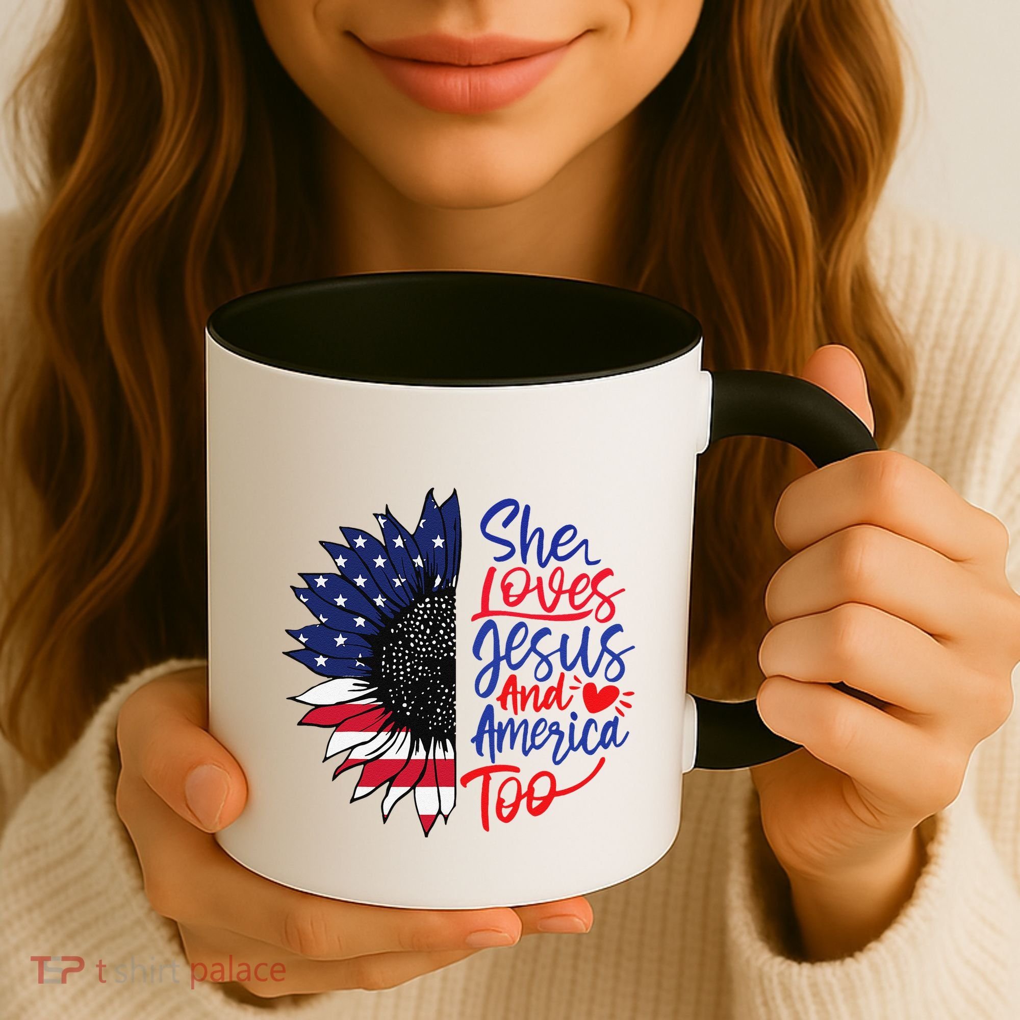 She Loves Jesus And America Too Coffee Mug