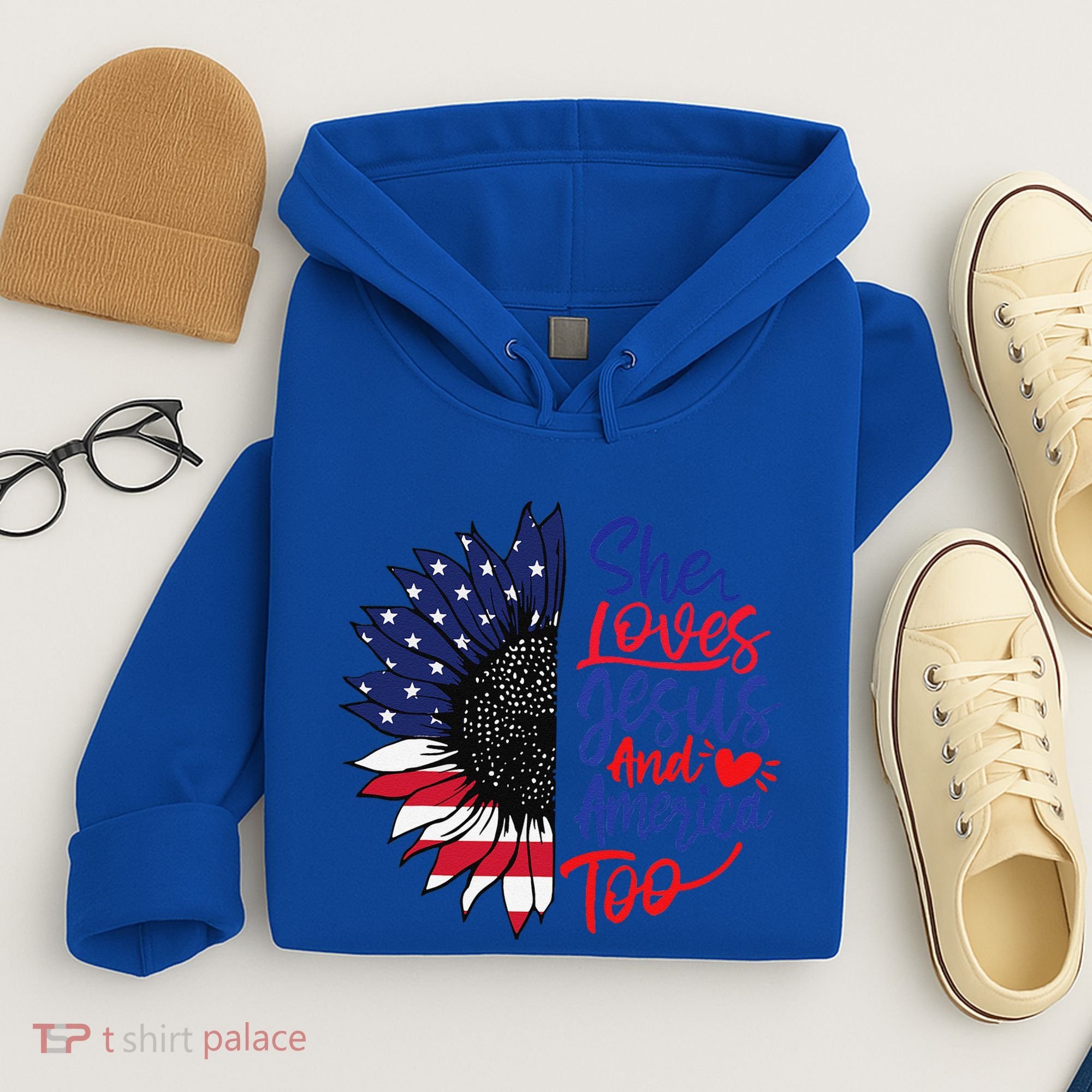 She Loves Jesus And America Too Hoodie