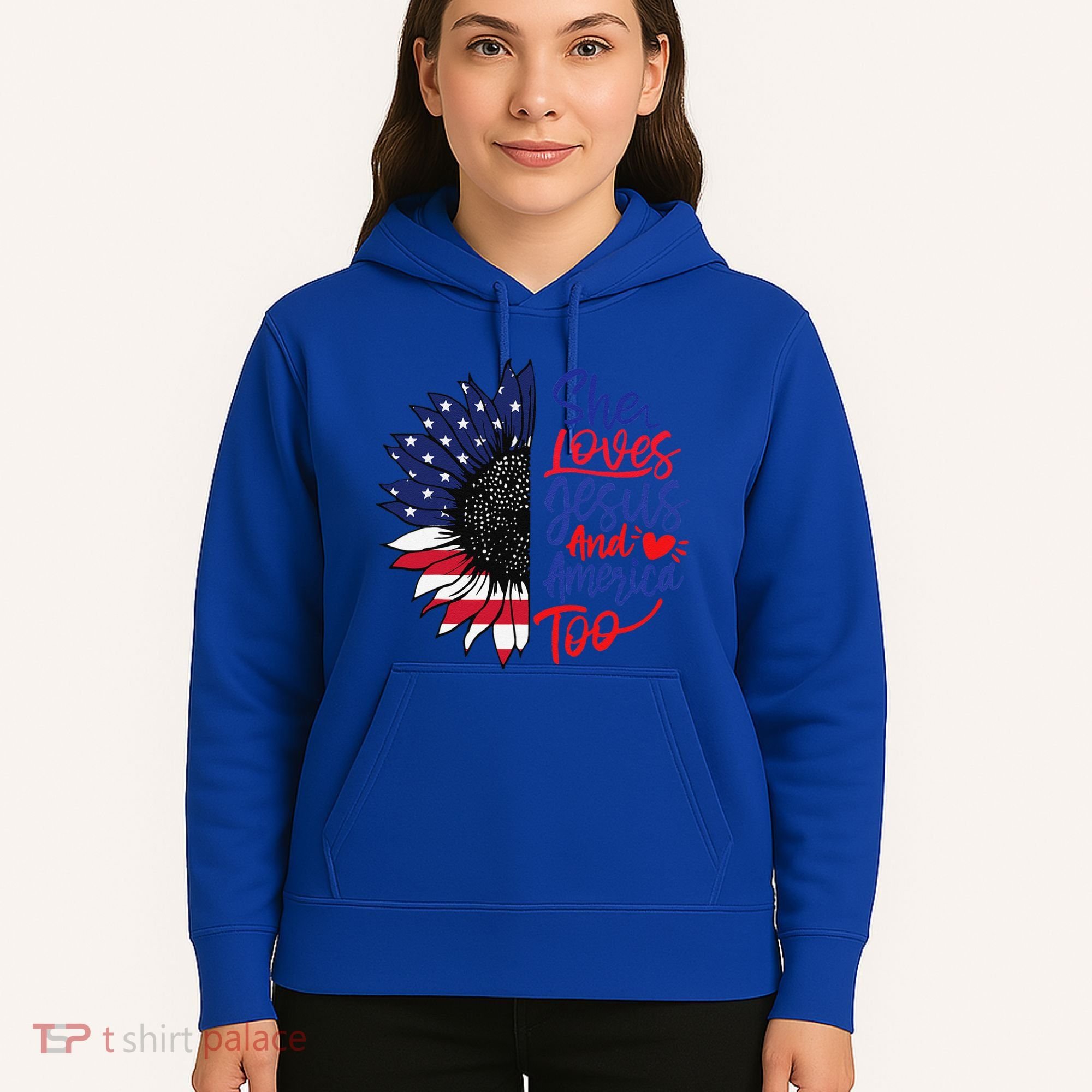 She Loves Jesus And America Too Hoodie