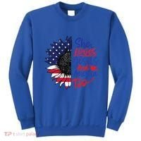 She Loves Jesus And America Too Sweatshirt thumb 0
