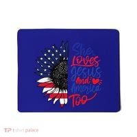 She Loves Jesus And America Too Mousepad thumb 0