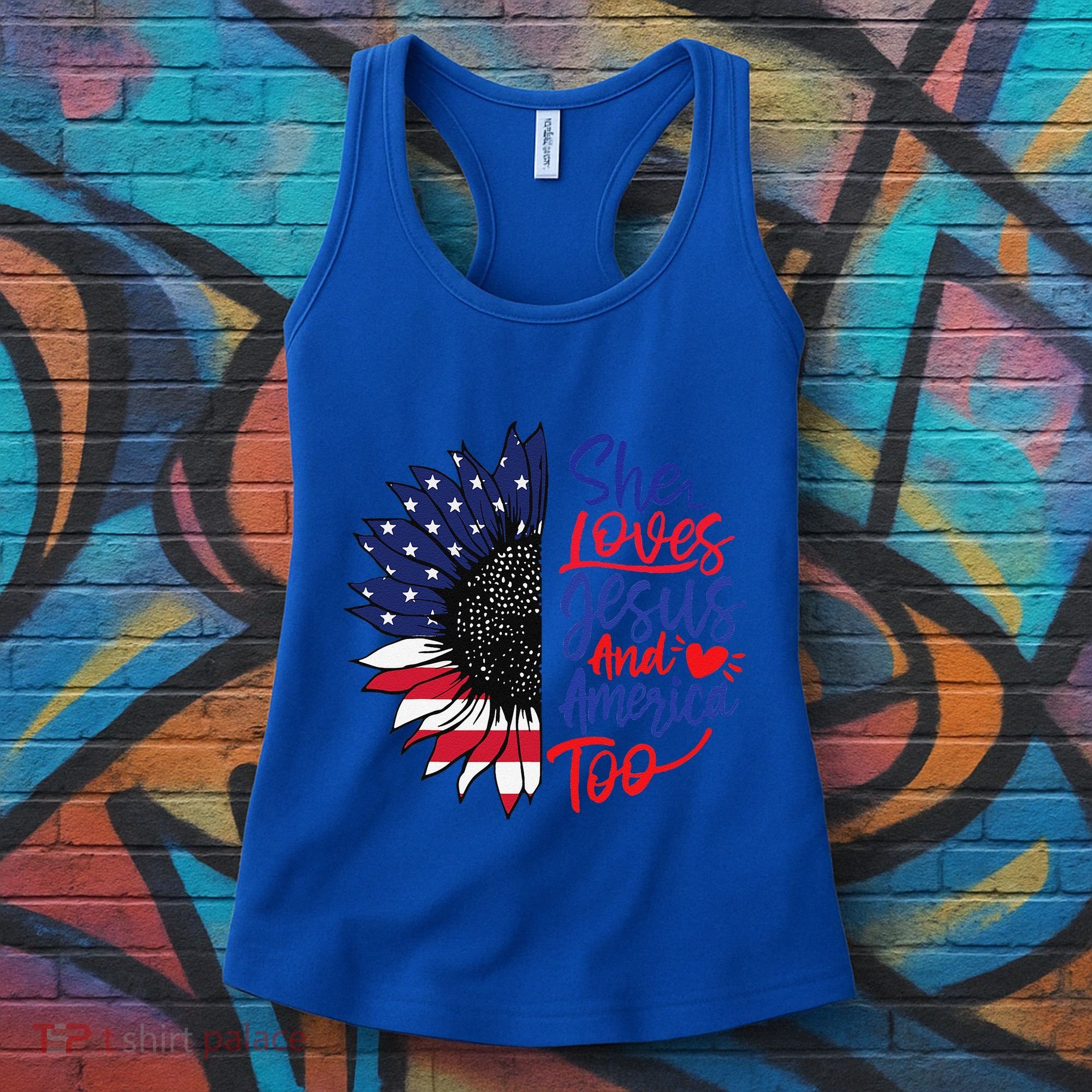 She Loves Jesus And America Too Women's Tank Top