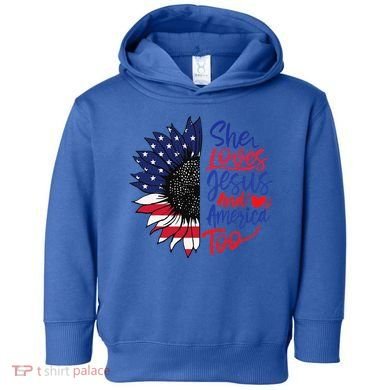 She Loves Jesus And America Too Toddler Hoodie