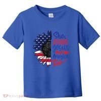She Loves Jesus And America Too Toddler T-Shirt thumb 0