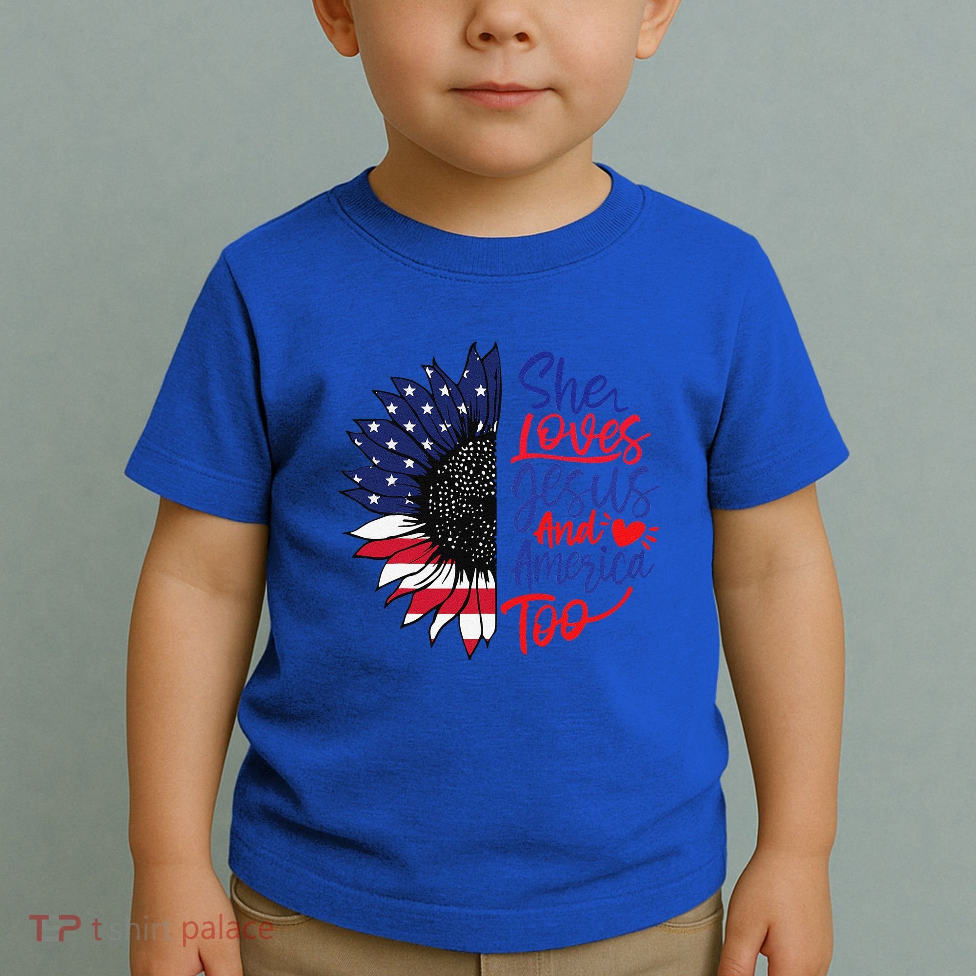 She Loves Jesus And America Too Toddler T-Shirt