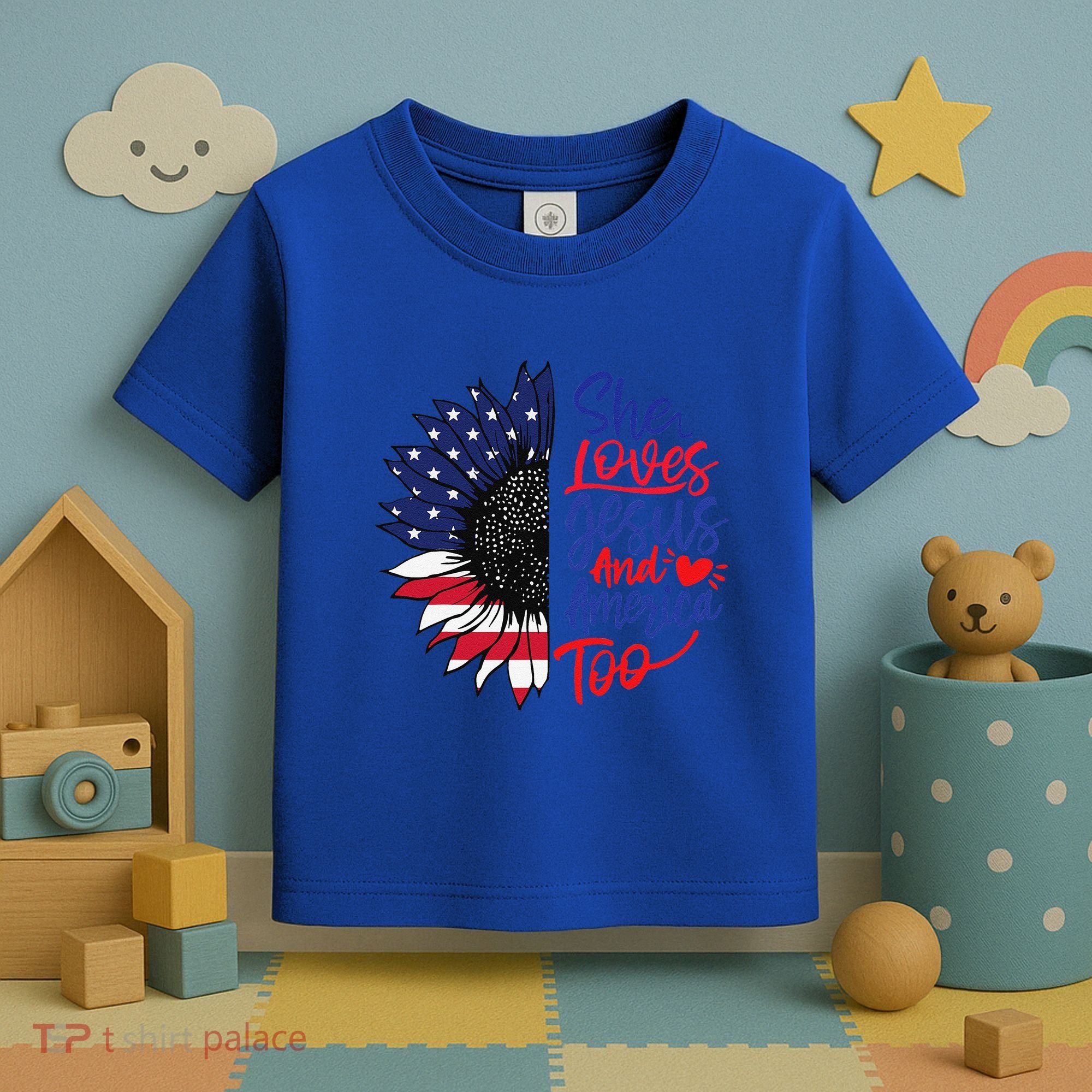 She Loves Jesus And America Too Toddler T-Shirt