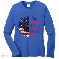 She Loves Jesus And America Too Women's Long Sleeve Shirt thumb 0