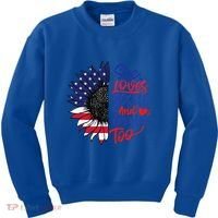 She Loves Jesus And America Too Kids Sweatshirt thumb 0