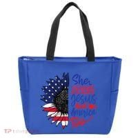 She Loves Jesus And America Too Tote Bag thumb 0