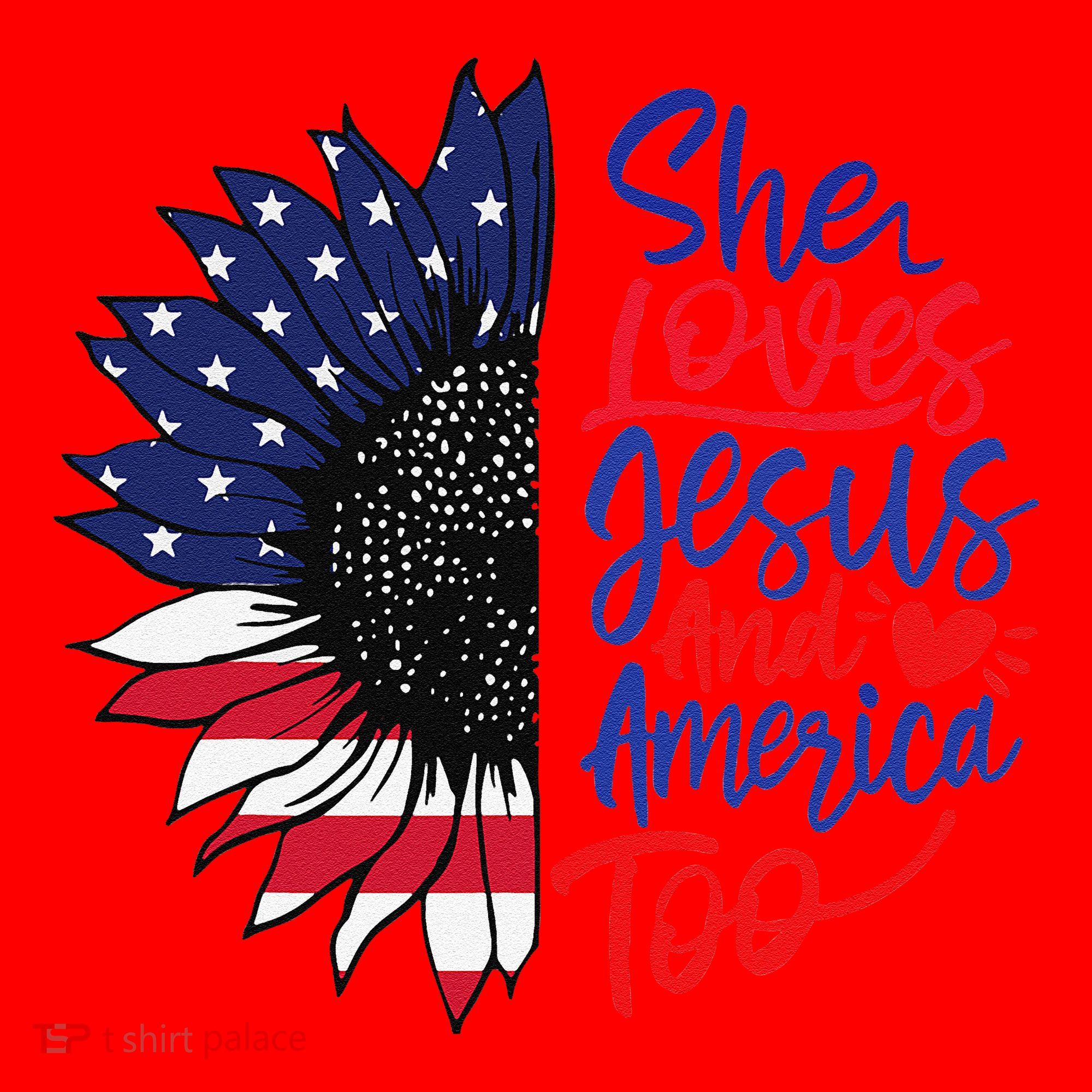 She Loves Jesus And America Too Santa Hat