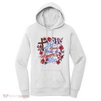 She Loves Jesus And America Too Floral Cross Women's Hoodie thumb 0